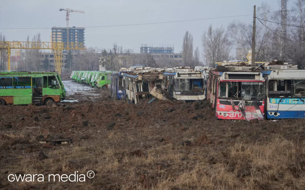 зображення до посту: Russian Army Shells Public Transport Depot in Kharkiv with Missile