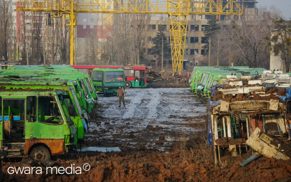 зображення до посту: Russian Army Shells Public Transport Depot in Kharkiv with Missile