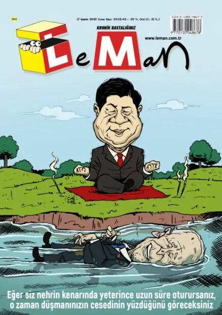 зображення до посту: Фейк. Нова обкладинка турецького видання LeMan присвячена двом лідерам країн Сі Цзіньпін та Байдену