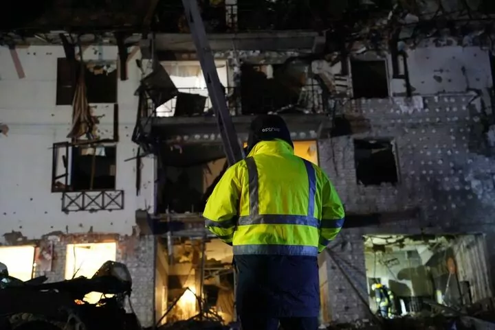 13 People Wounded in Russian Attack on Hotel in Kharkiv