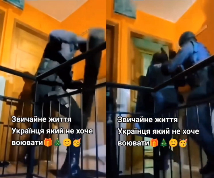 зображення до посту: Фейк. Українцям, які не хочуть воювати — вибивають двері