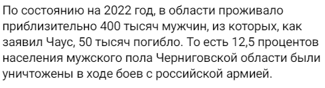 зображення до посту: Маніпуляція. Понад 50 тисяч мобілізованих з Чернігівщини загинули на війні