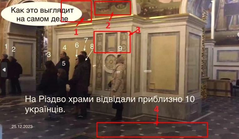 зображення до посту: Фейк. В Україні на Різдво за новоюліанським календарем храми відвідало усього 10 людей