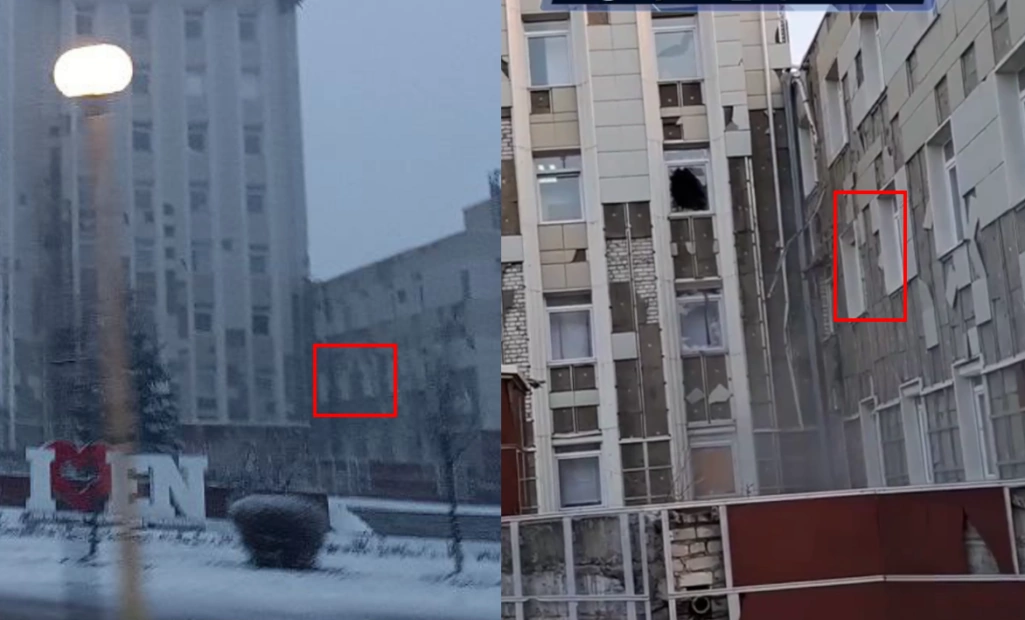 зображення до посту: Чи відбулася атака? Аналіз лютневого відео з атаки дронів по тимчасово окупованому Енергодару