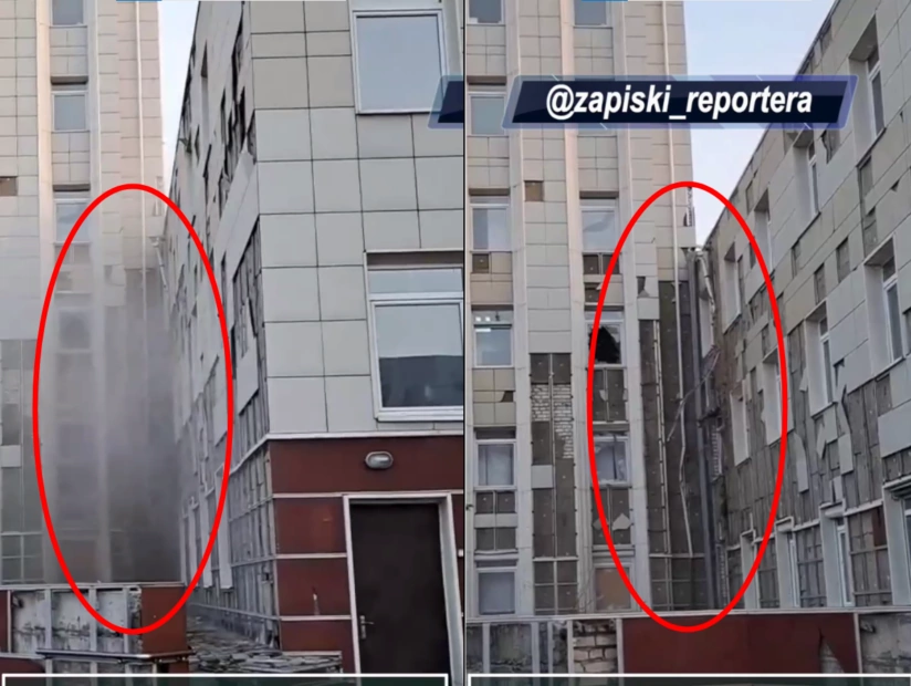 зображення до посту: Чи відбулася атака? Аналіз лютневого відео з атаки дронів по тимчасово окупованому Енергодару