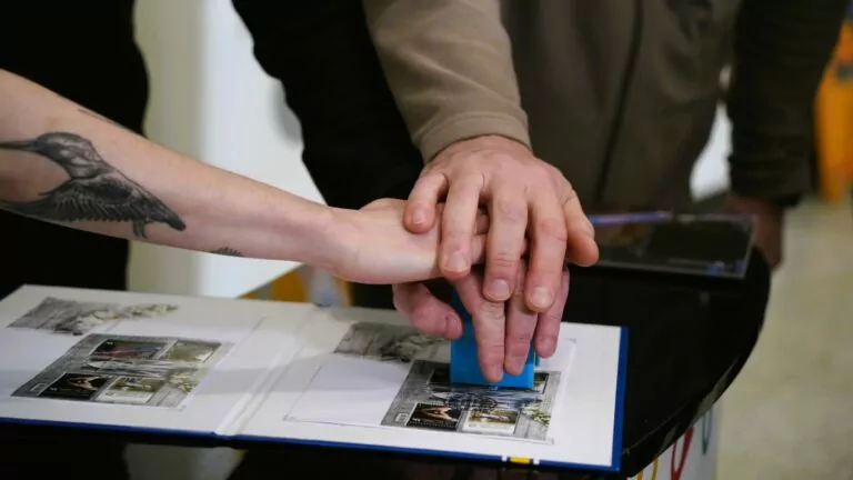 In Photos: Ukrposhta Stamp Cancelled in Kharkiv To Mark Two Years of Russian Full-Scale Invasion