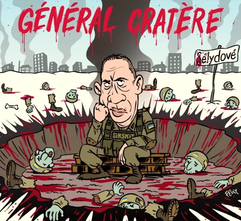 зображення до посту: Фейк. «Генерал кратер»: обкладинка Charlie Hebdo присвячена Сирському