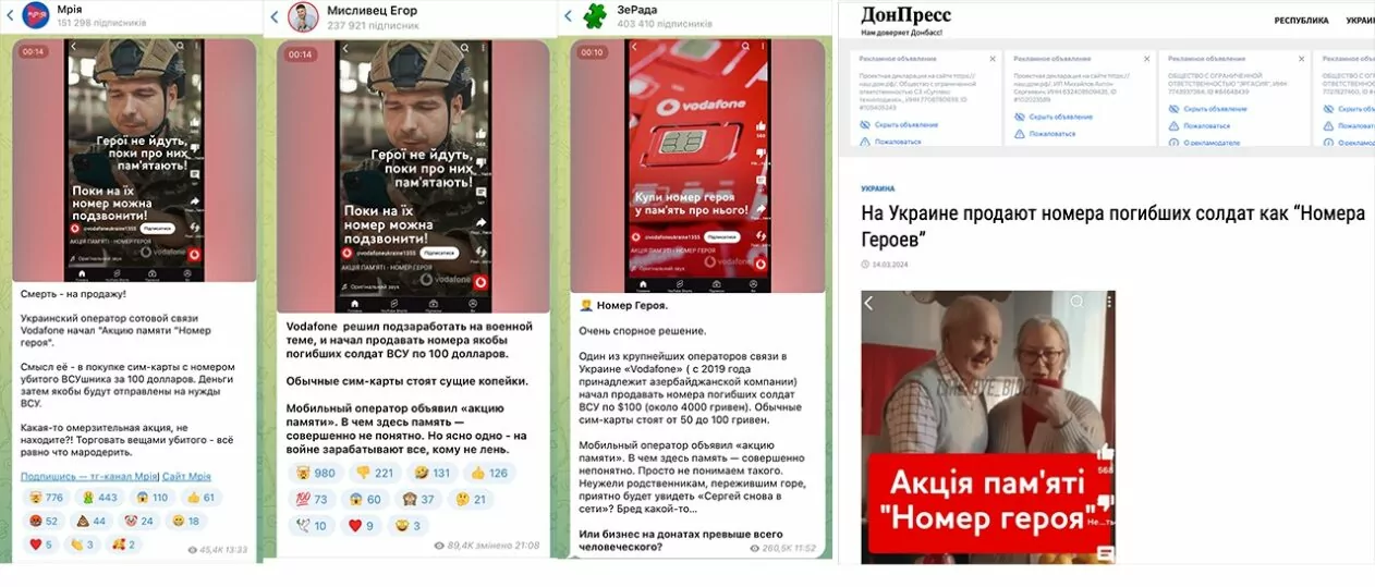 зображення до посту: Фейк. Акція памʼяті «Номер героя»: Vodafone продає номери загиблих військових