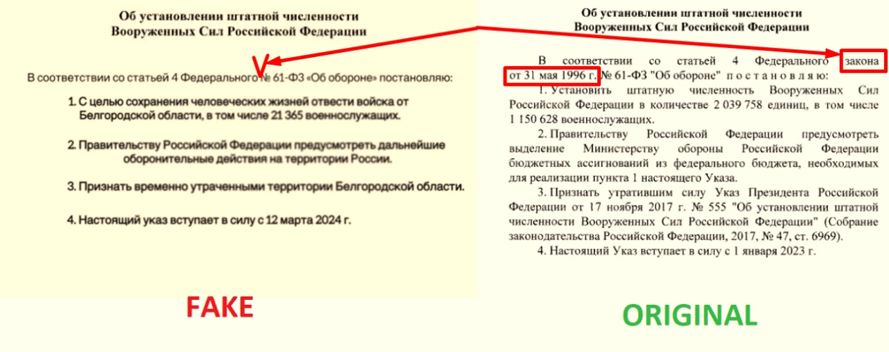 Пропущені слова у фейковому Указі