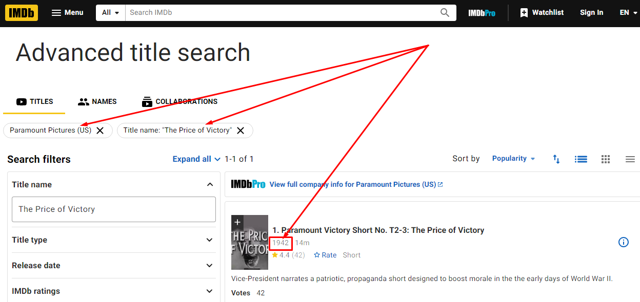 Пошук на Imdb