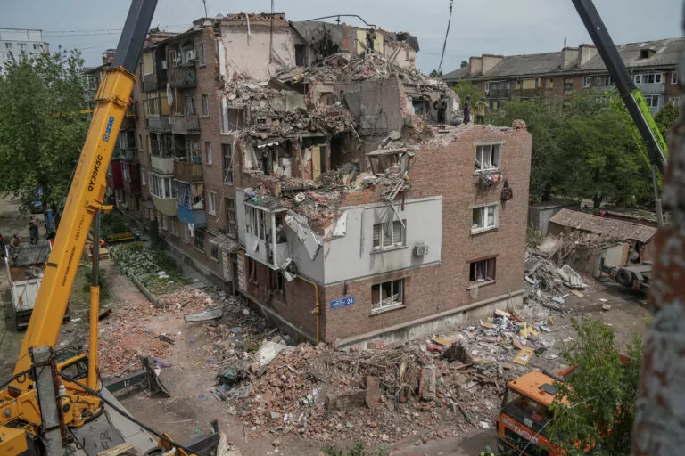 In photos: Russian double-tap attack on Kharkiv kills 6, injures 26, including 2 children 