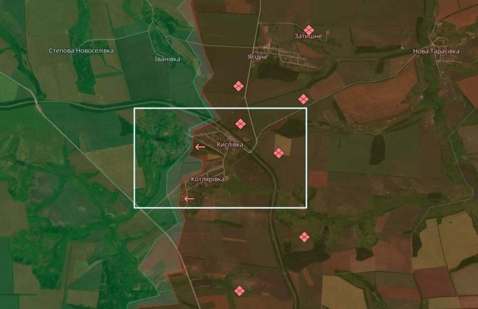 Кислівка та Котлярівка на карті бойових дій, Харківська область