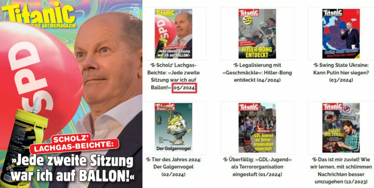 зображення до посту: Фейк. «Азартний недоумок»: німецький сатиричний журнал «Titanic» висміяв Зеленського