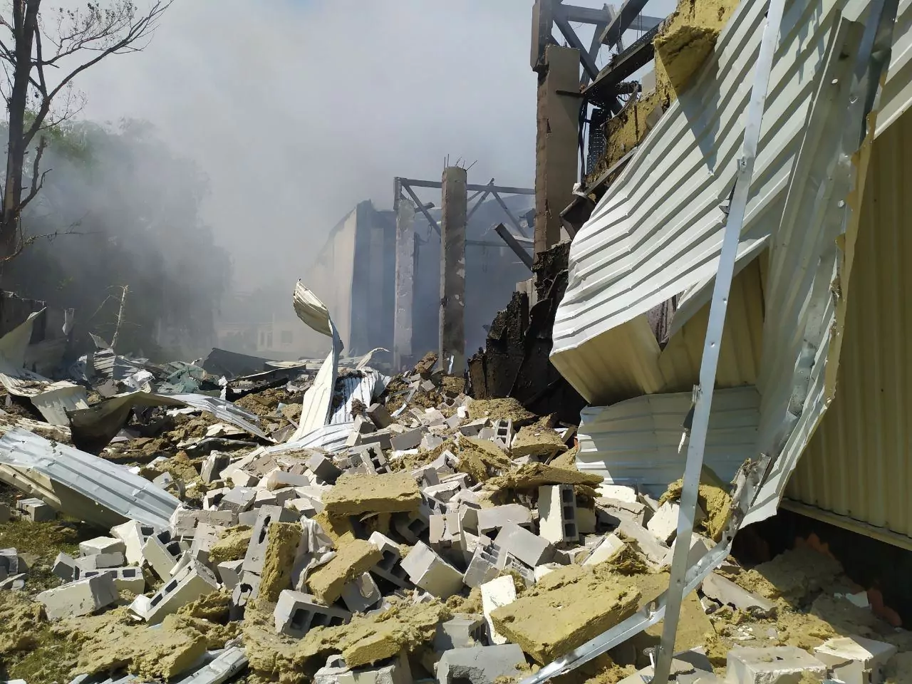 Debris in the aftermath of Russian missile strikes on Kharkiv on May 23, 2024 / Source: Oleh Syniehubov's Telegram channel