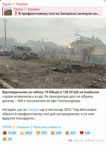 зображення до посту: Маніпуляція. Справа про загибель 19 військових зі 128 ОГШБр «розвалилась» у суді