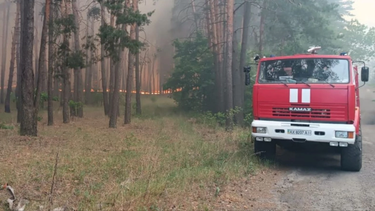 Рятувальники третю добу намагаються ліквідувати пожежу на Харківщині