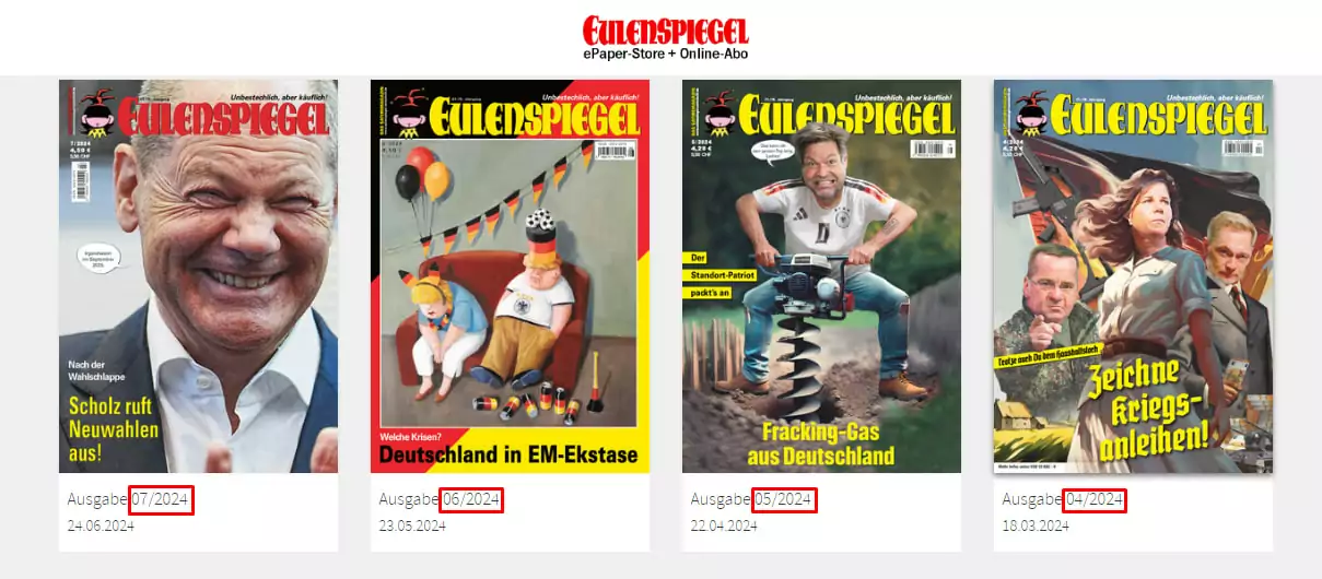 зображення до посту: Фейк. «Його фінал»: німецький сатиричний журнал «Eulenspiegel» присвятив обкладинку Зеленському