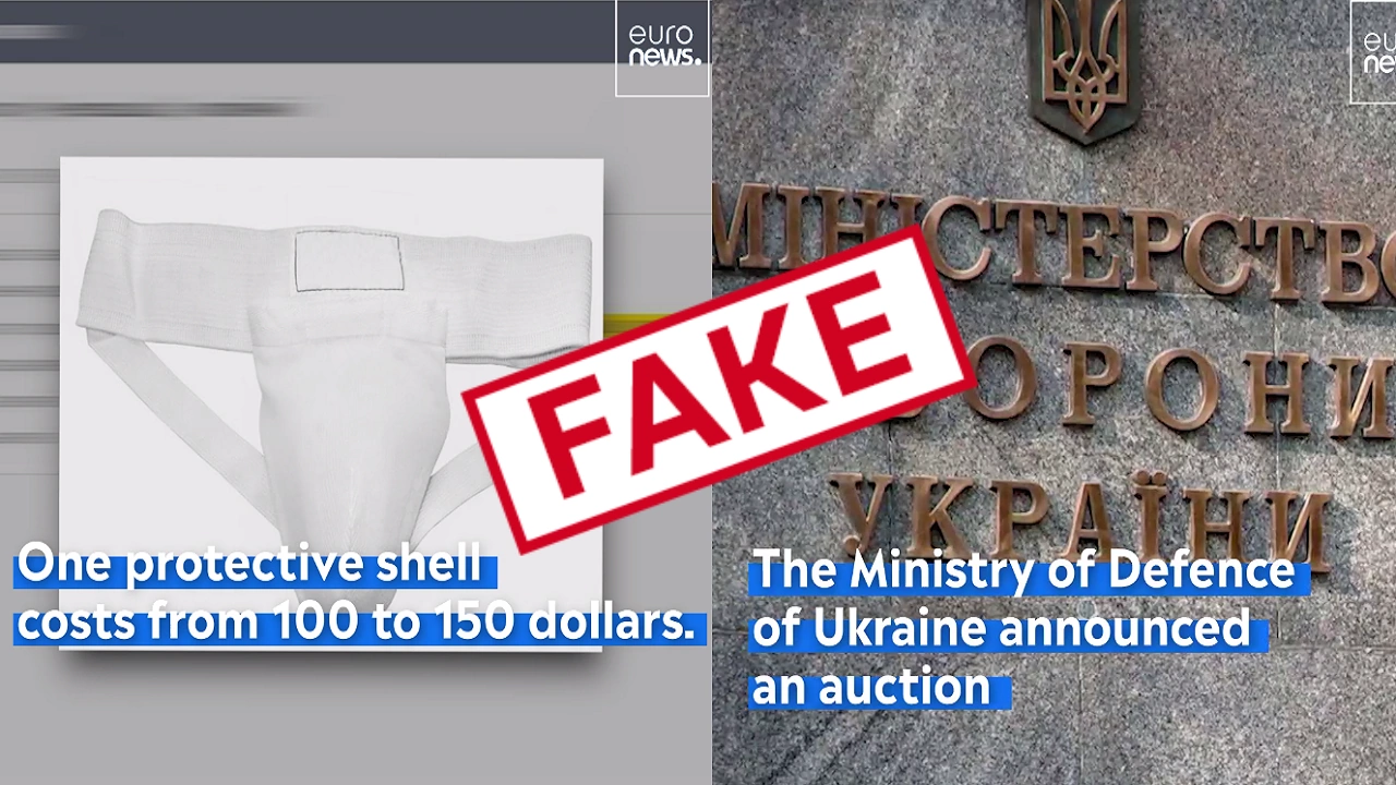 Скриншоти з фейкового відео поширеного Телеграм-каналами про закупівлю Міноборони України засобів захисту паху для ТЦК. Колаж Gwara Media