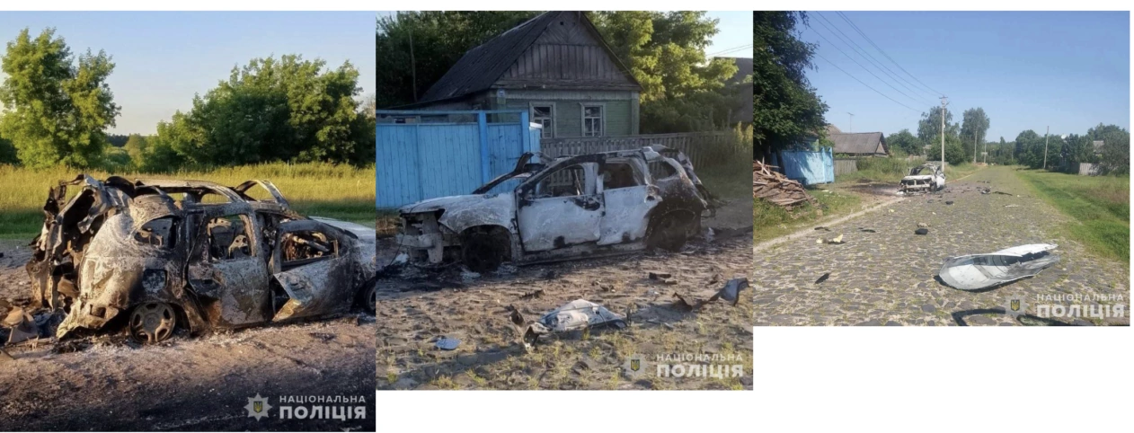зображення до посту: На Сумщині військові, які були мобілізовані з місць позбавлення волі, знищили поліцейську автівку, а в Берліні зʼявився банер «Ми не обслуговуємо українців безоплатно. Зароби собі на обід сам!». Фейкотня 01.07 – 07.07