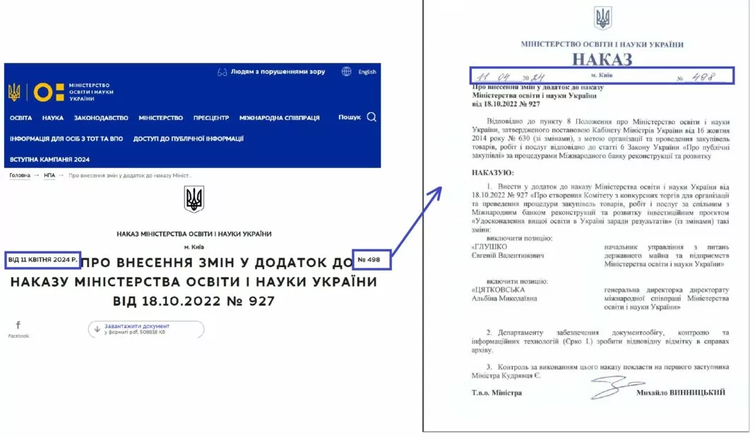зображення до посту: Фейк. Наказ Міносвіти щодо скорочення бюджетних місць для чоловіків призовного віку