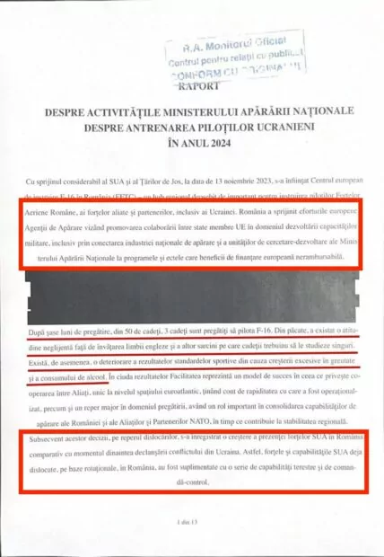 зображення до посту: Фейк. МО Румунії опублікувало звіт про погану підготовку пілотів ЗСУ на F-16