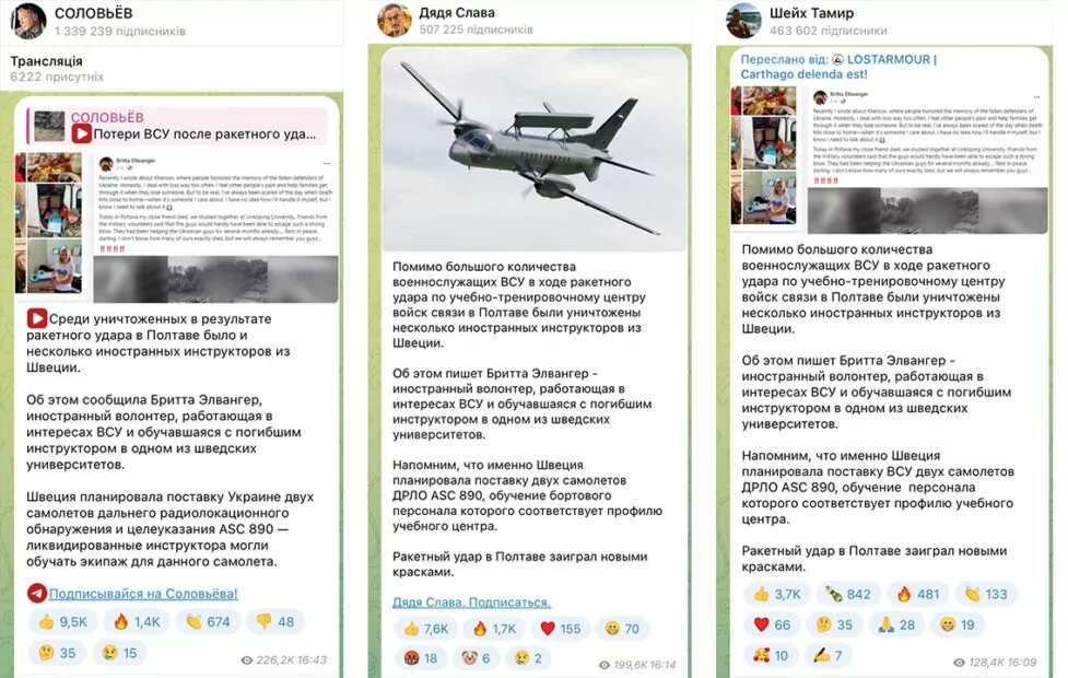 зображення до посту: Священник ПЦУ в Чернівцях відмовився відспівувати загиблих військових ЗСУ, бо вони були хрещені УПЦ МП, а у Полтаві загинули військові інструктори зі Швеції. Фейкотня 02.09 – 22.09
