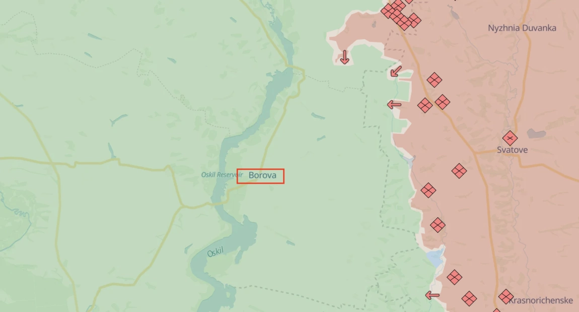 Russian troops advancing towards Borova, September 3 / Photo: DeepState Map