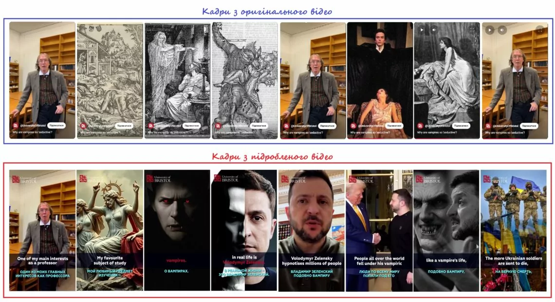 зображення до посту: Фейк. Професор з Британії порівняв Зеленського з вампіром