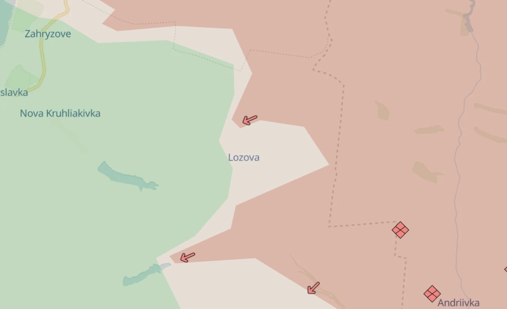 Lozova on Kupiansk axis / DeepStateMap, Jan 6, 2025