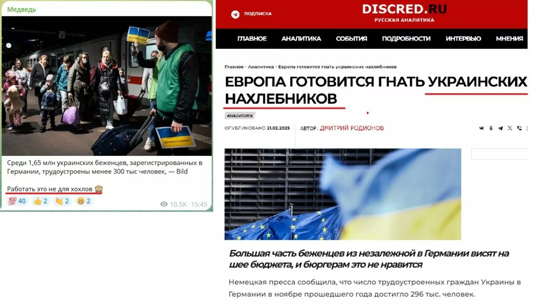 РосЗМІ про українських біженців