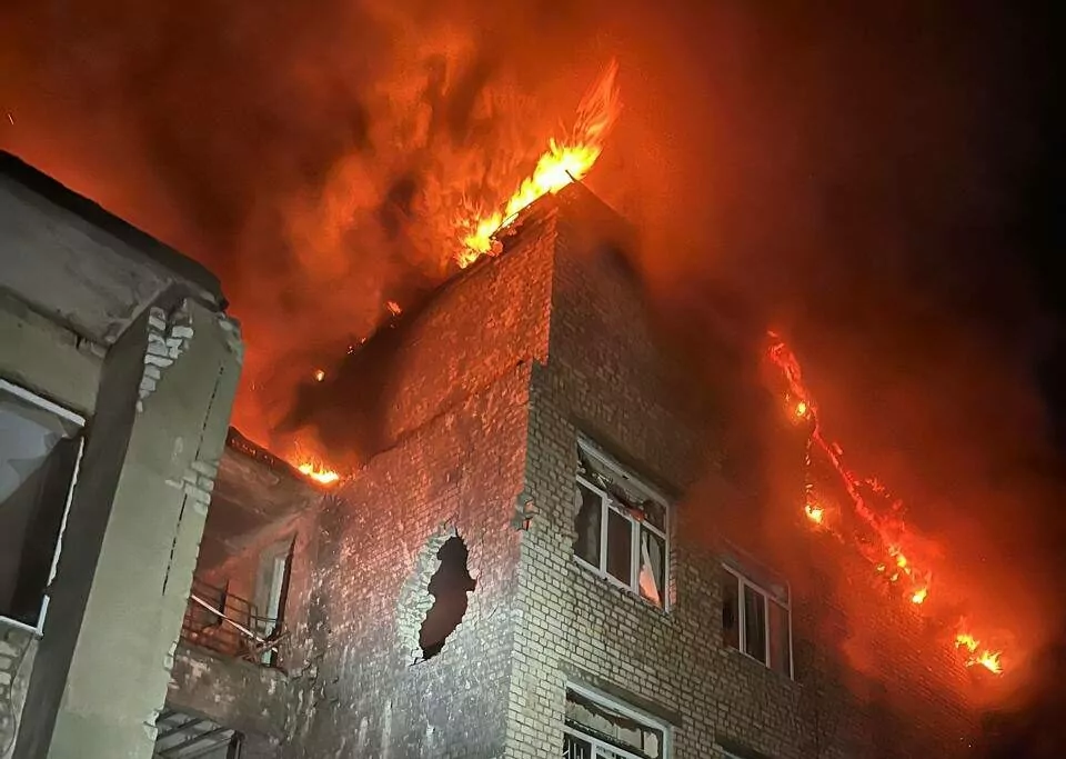 Обстріл лікарні в Золочеві у ніч на 14 березня / Фото: Віктор Коваленко