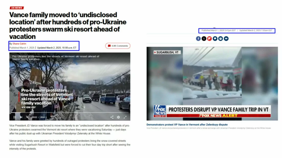 зображення до посту: Debunking fakes. JD Vance didn’t urge Ukrainians who “protested against peace deal” to join Ukraine’s army