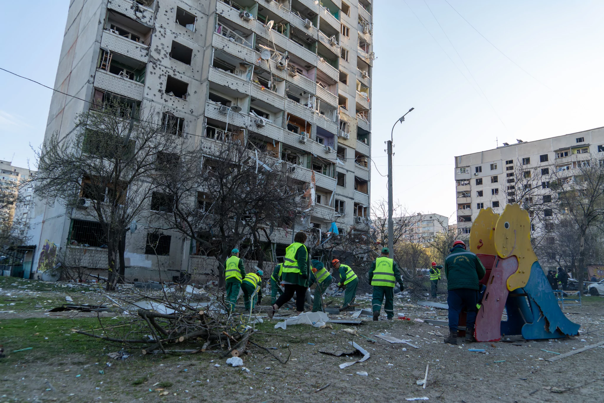Russian attack on Kharkiv residential district with cluster munitions