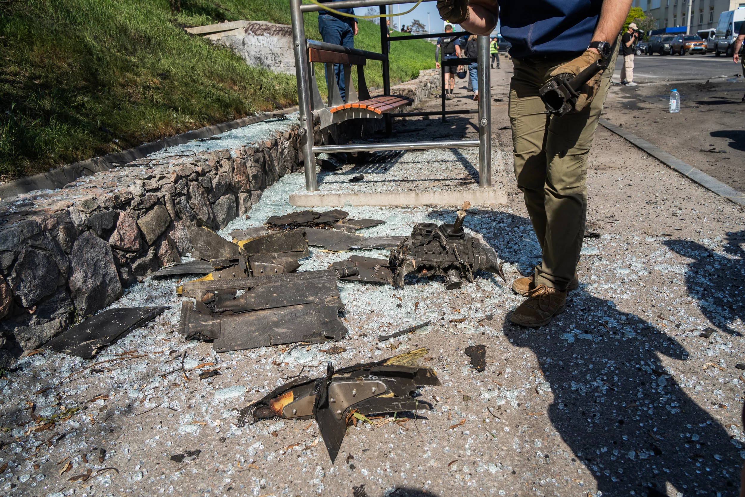 Wreckage of the Russian drone 