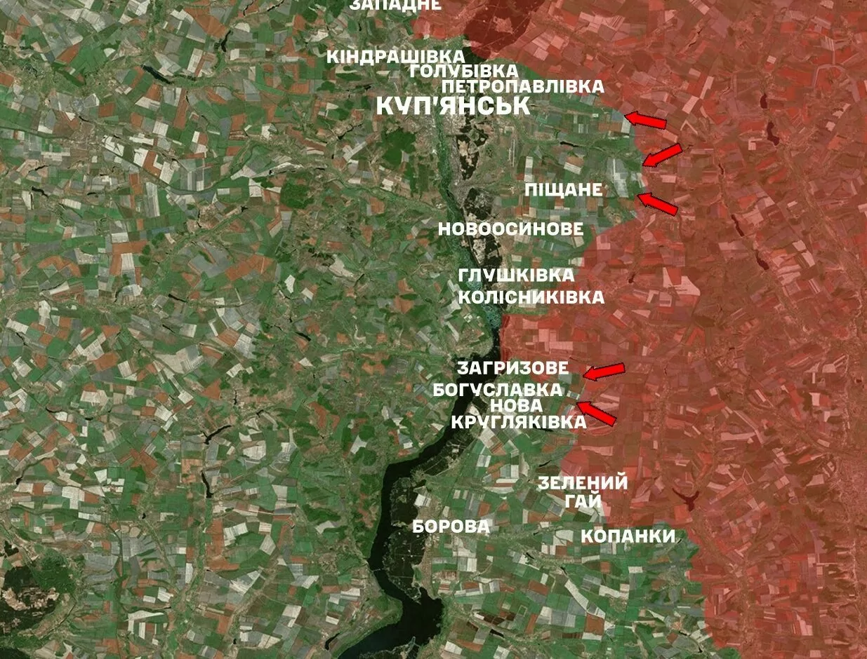 Ситуація на Купʼянському напрямку 7 квітня / Мапа: Генштаб