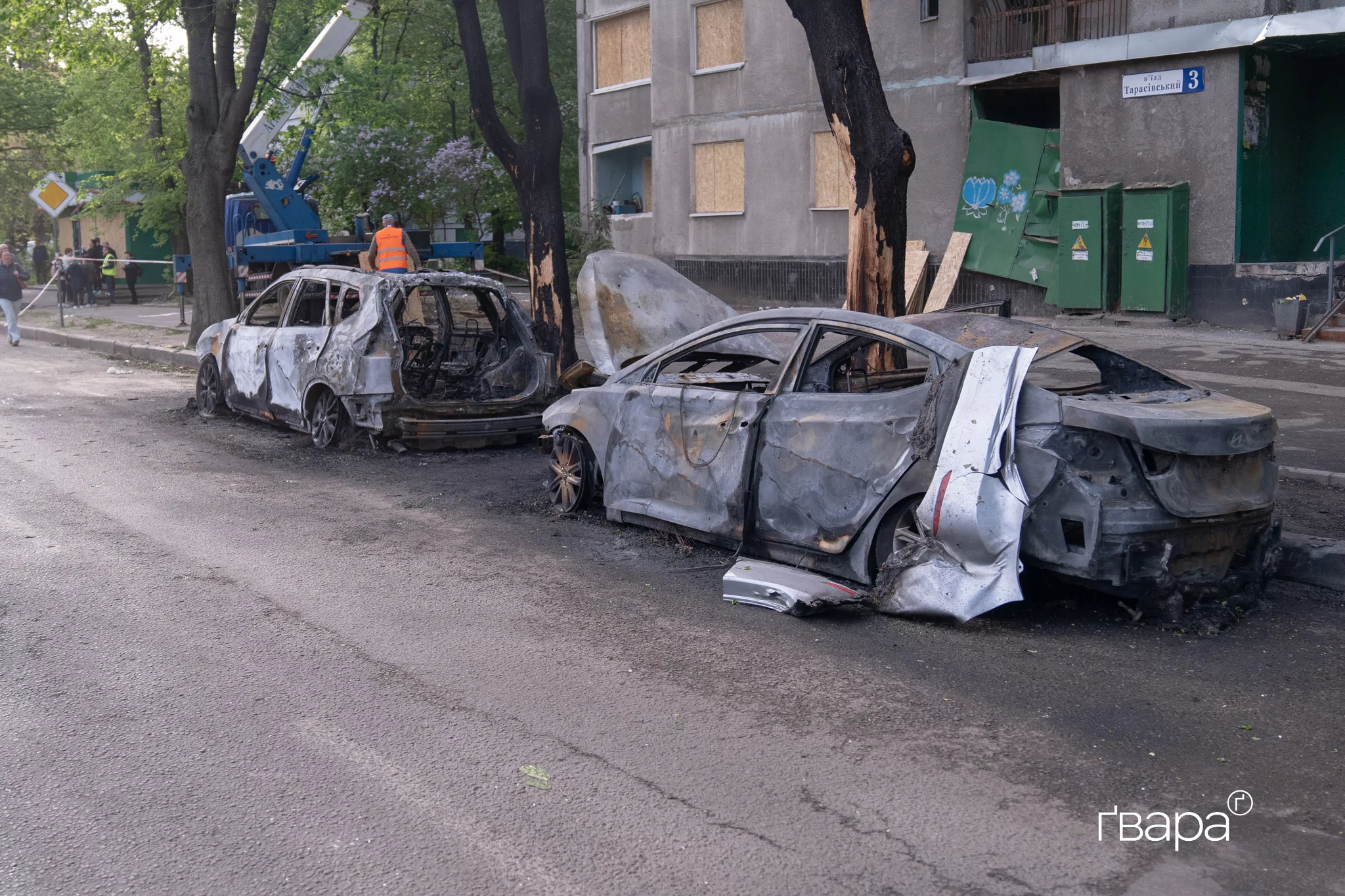 Наслідки обстрілу Слобідького району