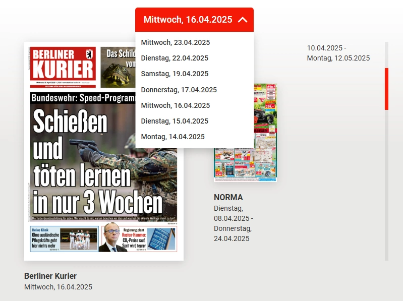 Випуск Berliner Kurier від 16 квітня