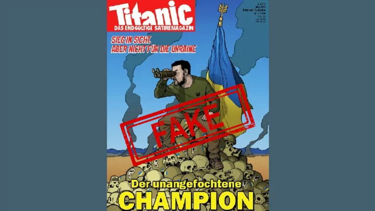 Фейк. Обкладинка Titanic із Зеленським на горі з черепів