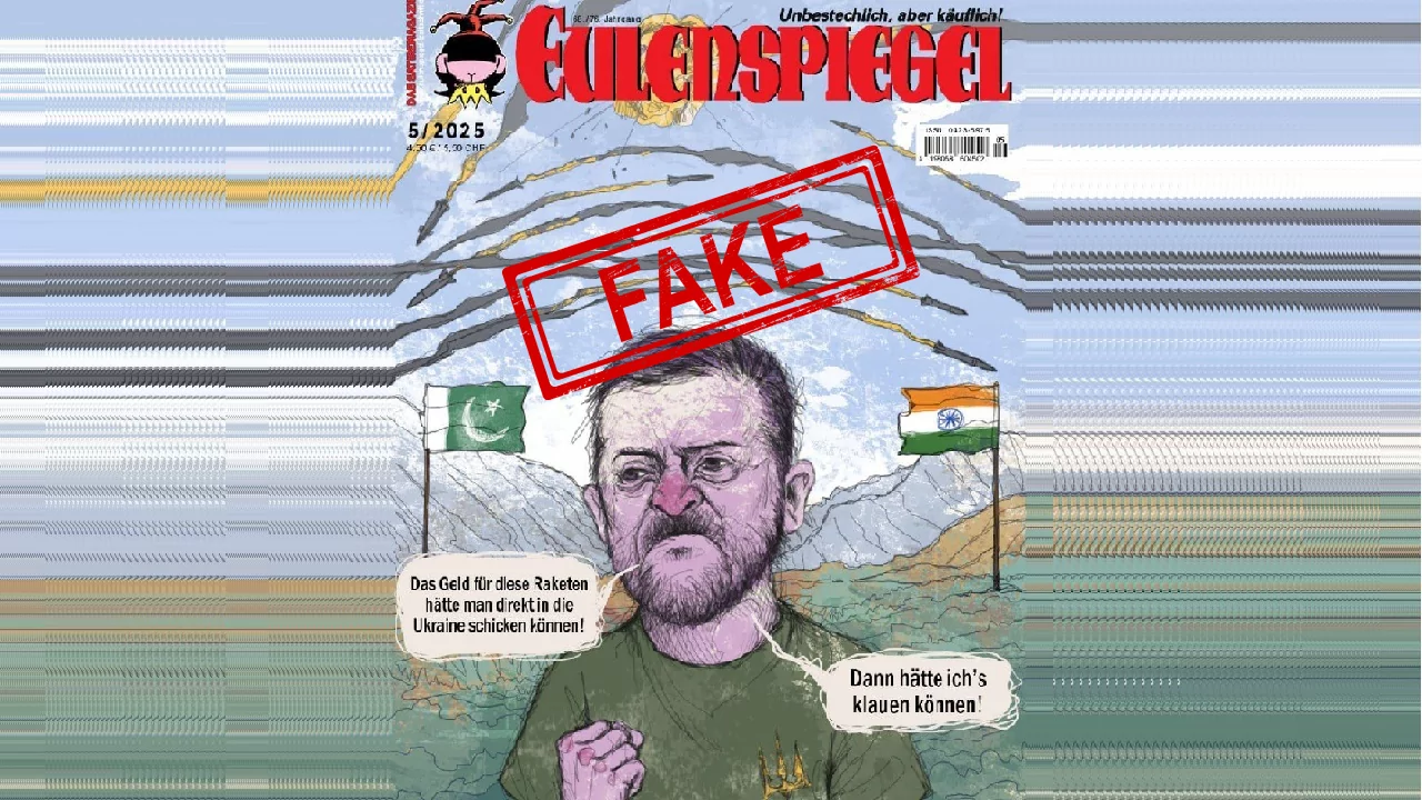 Eulenspiegel fake cover with “reaction” of Zelenskyy about conflict between India and Pakistan