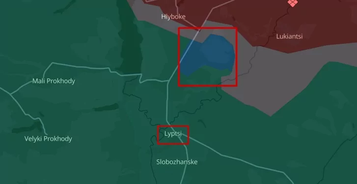 Liberated forest territory to the north of Lyptsi