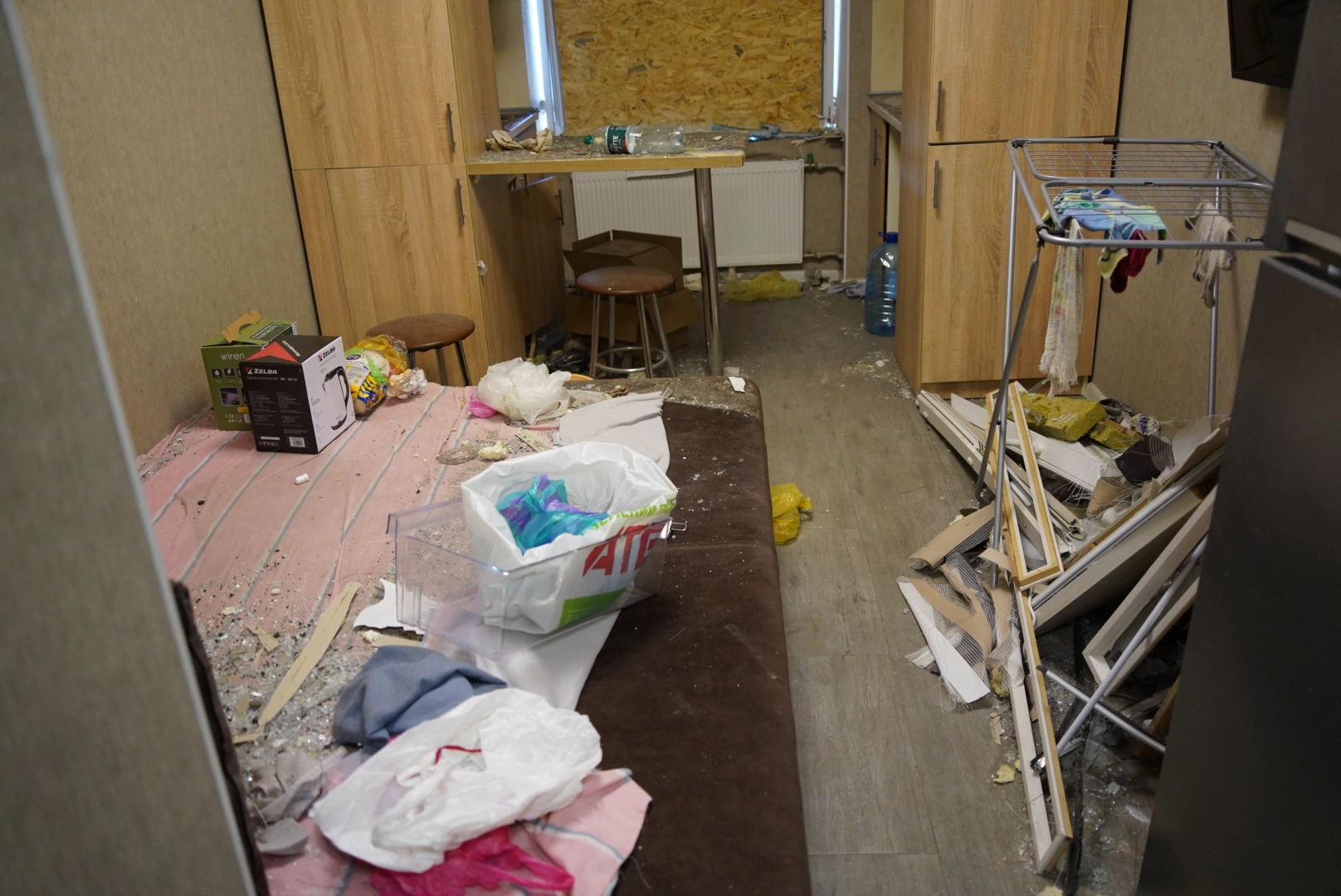 Inside of the flat damaged by Russian drone attack on Kharkiv's Saltivskyi distict on May 2, 2025
