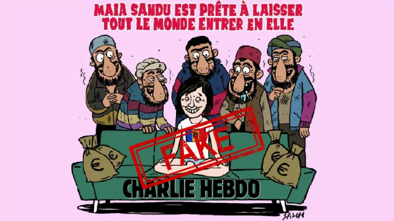 Фейк. Обкладинка Charlie Herbo: Майя Санду готова всіх пустити до себе