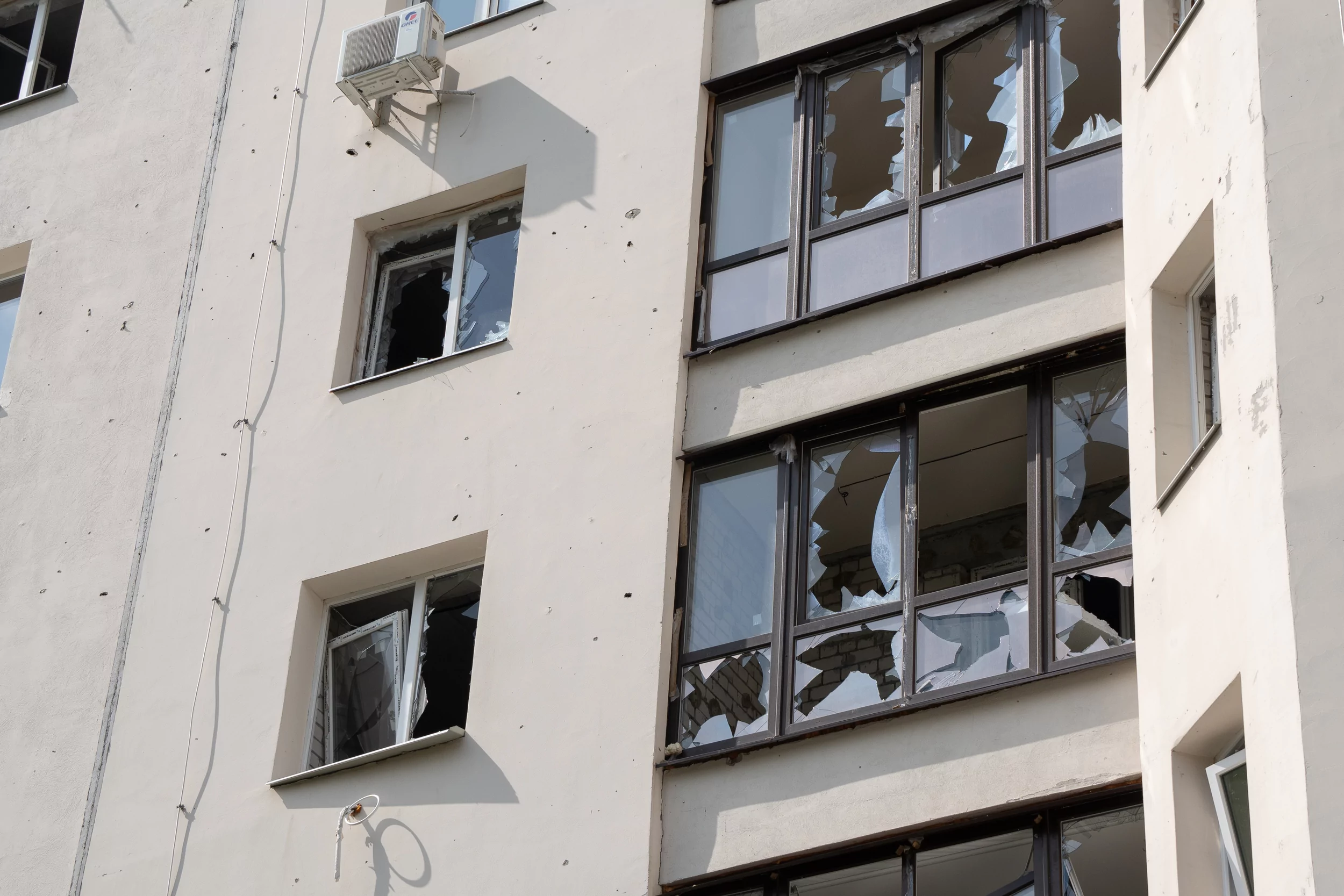 Damaged residential building after Russian attack on June 20
