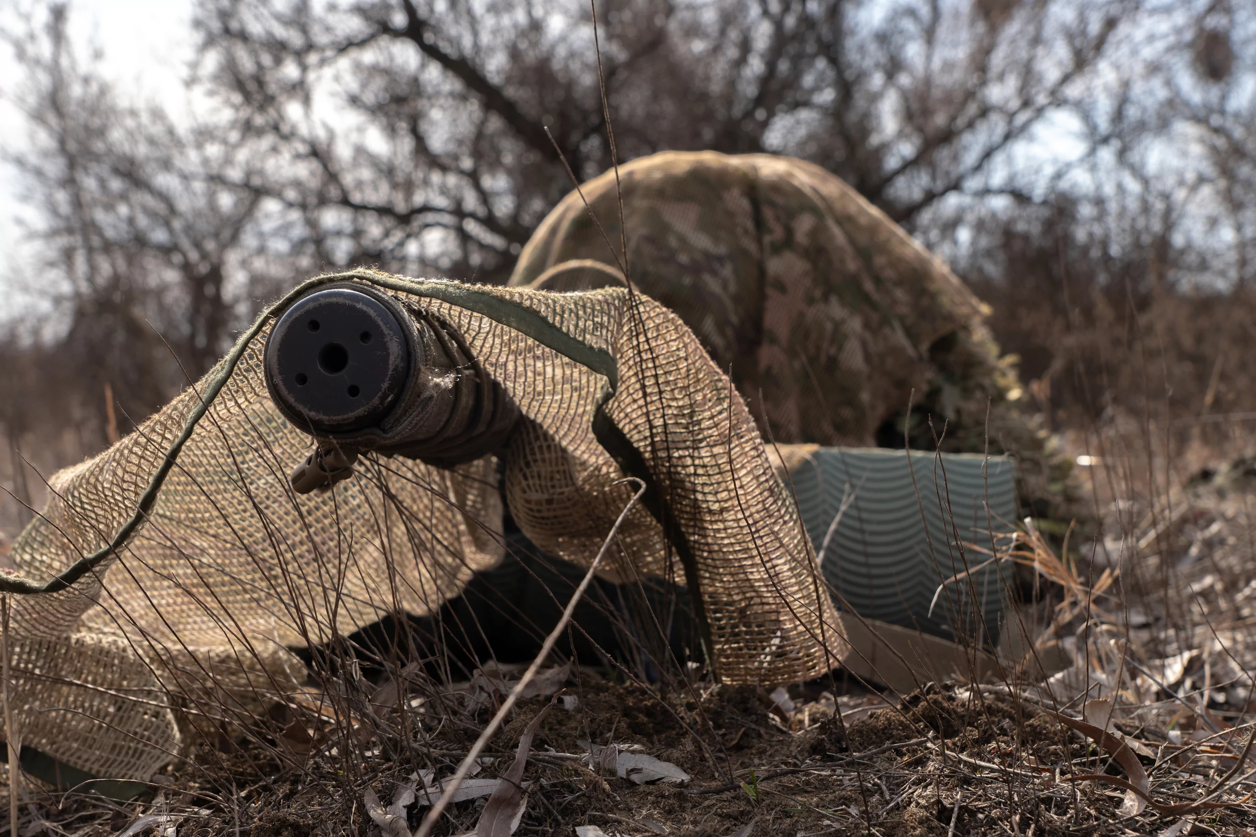 Snipers practice at the training ground