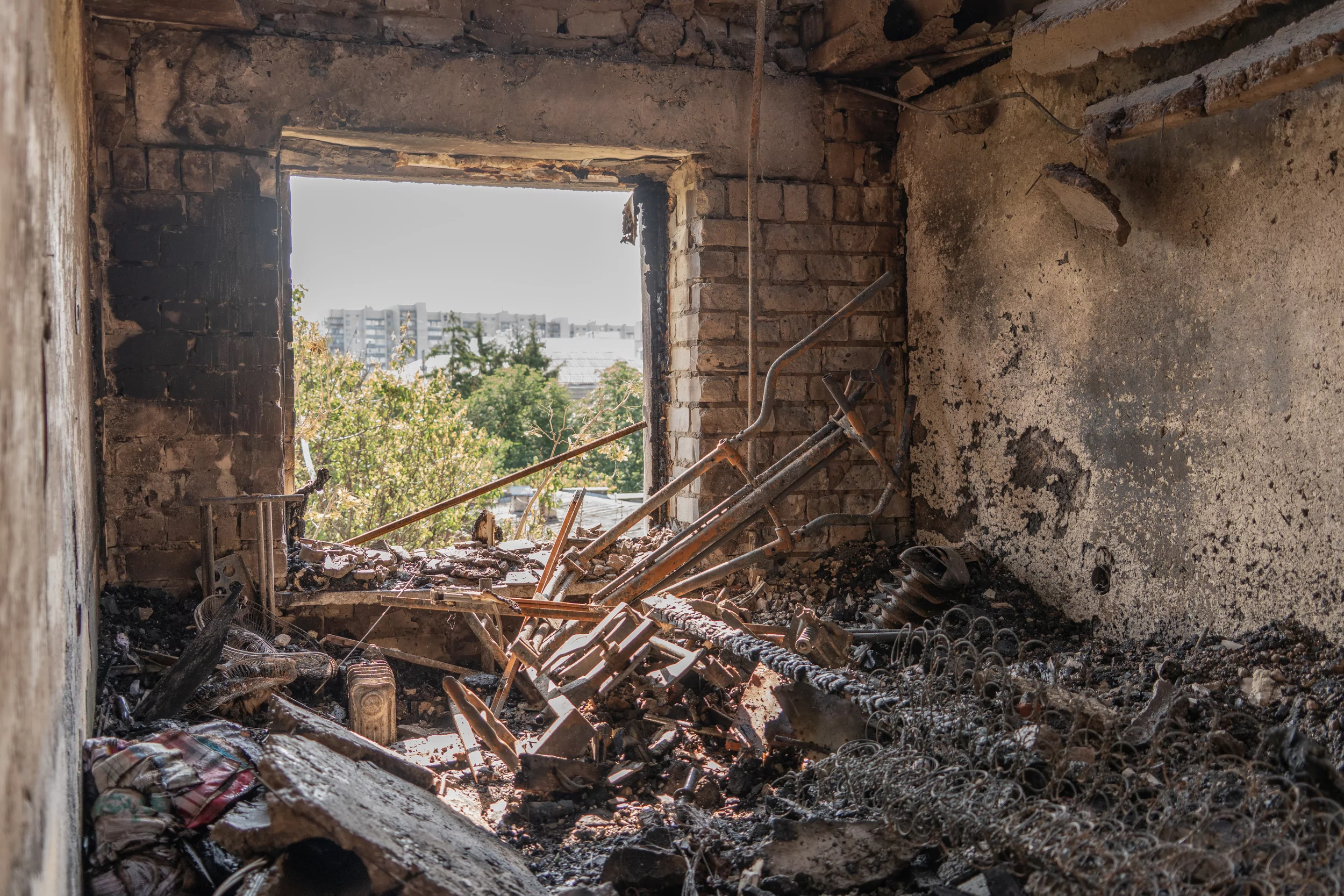 One the damaged buildings after Russian attack on June 11