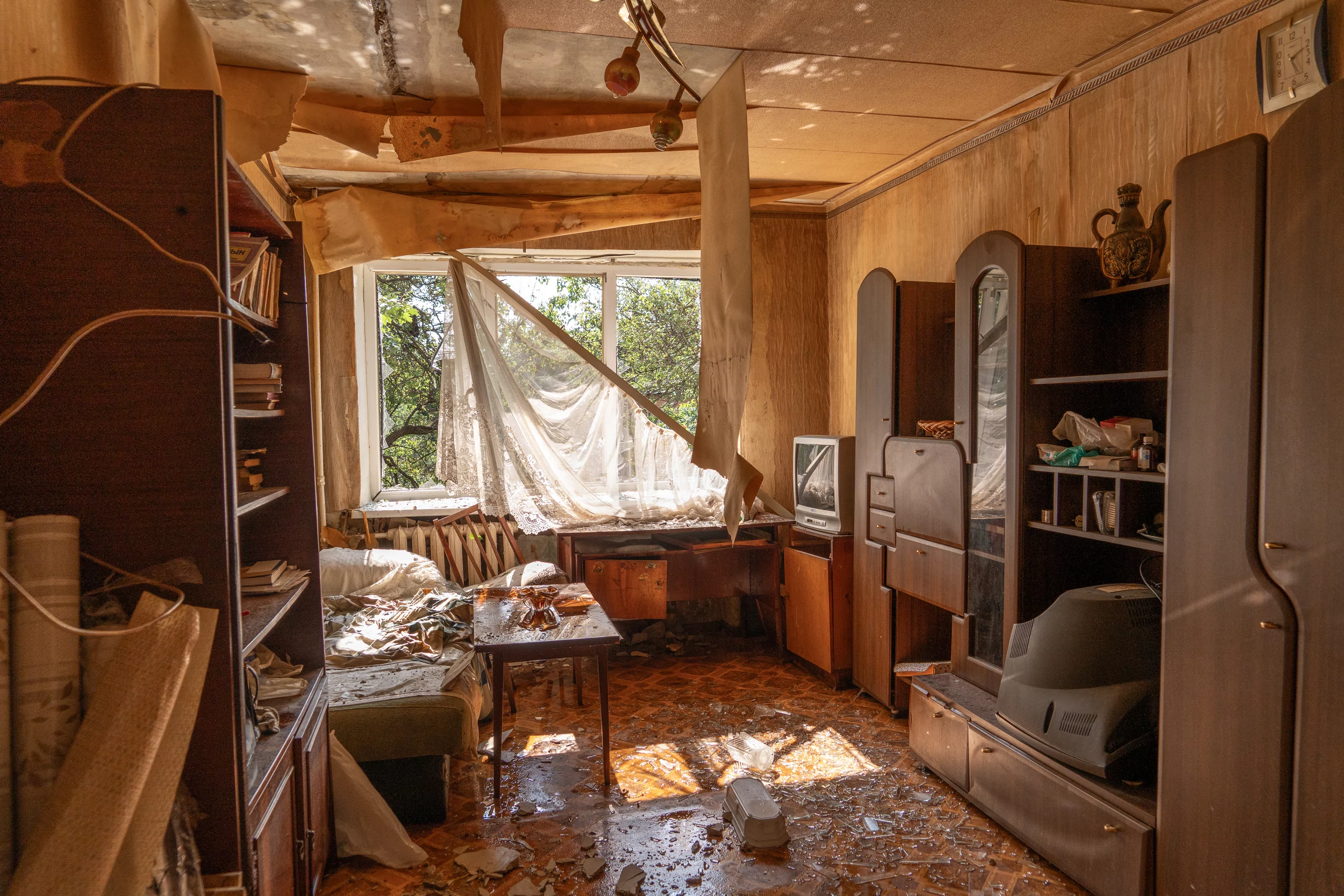 Damaged apartment in Slobidskyi district after Russian attack on June 11