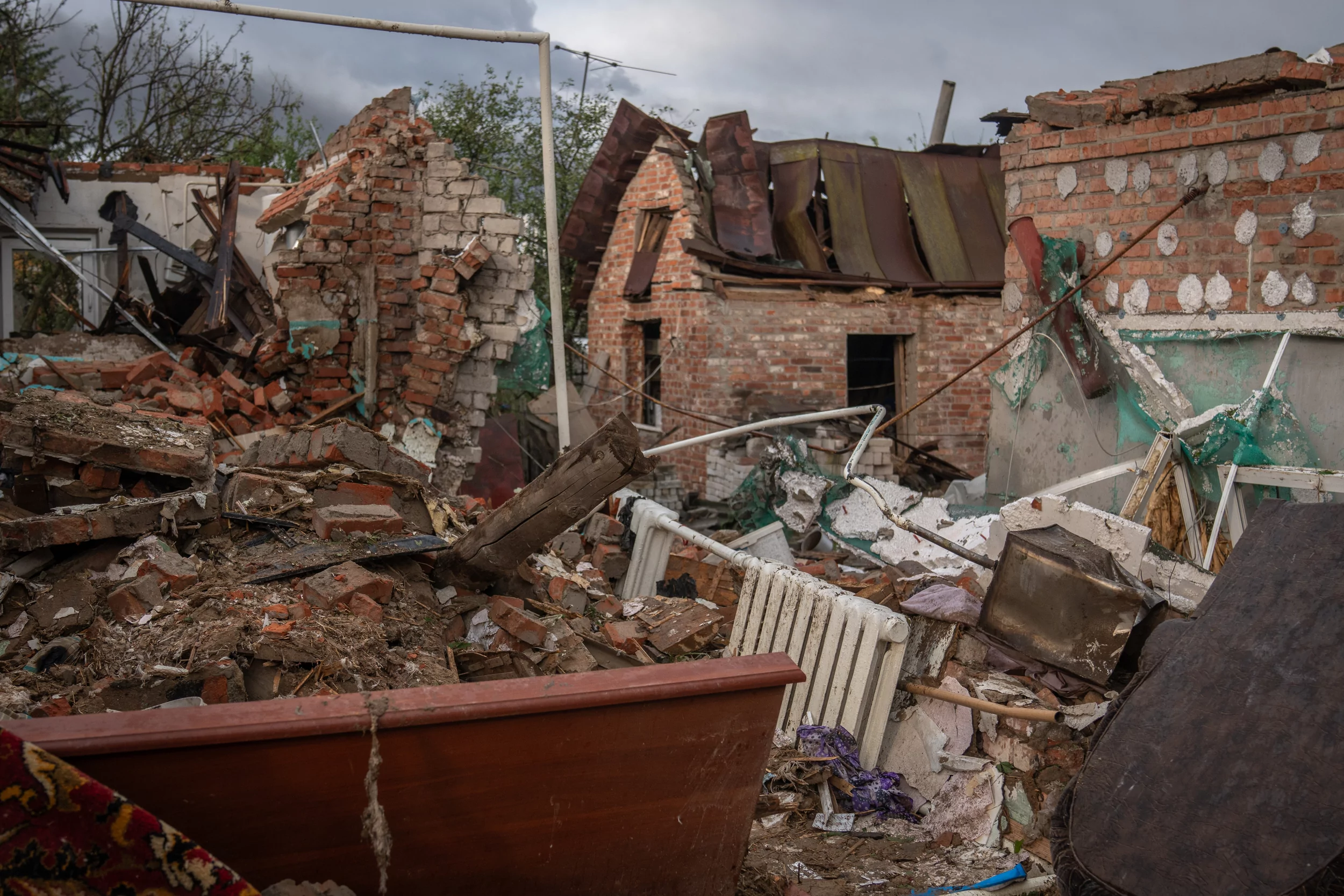 House in Kyivskyi district of Kharkiv, destroyed in Russian airstrike on Kharkiv on June 7, 2025
