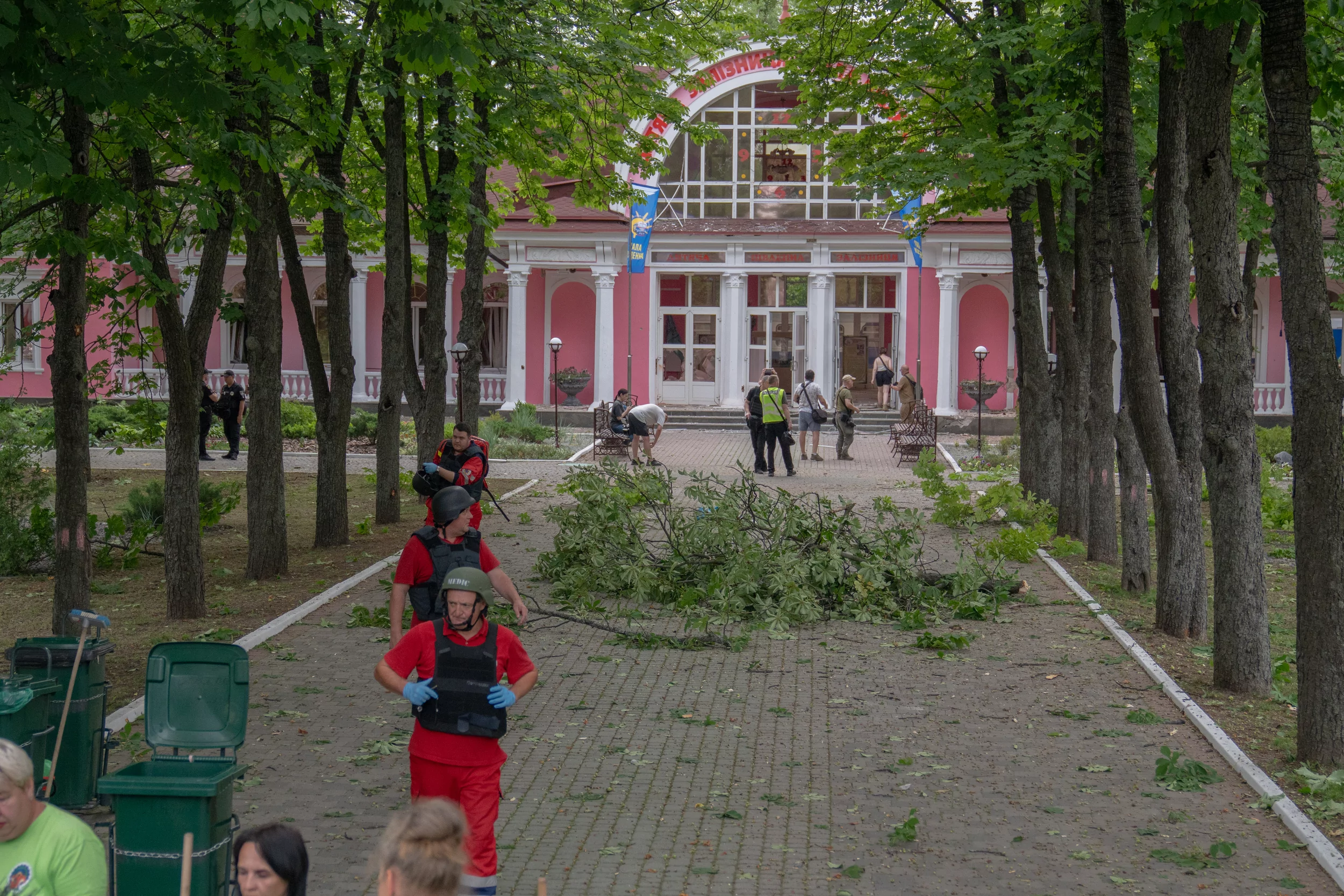 Rescuers that worked on the impact site after Russian attack on June 7