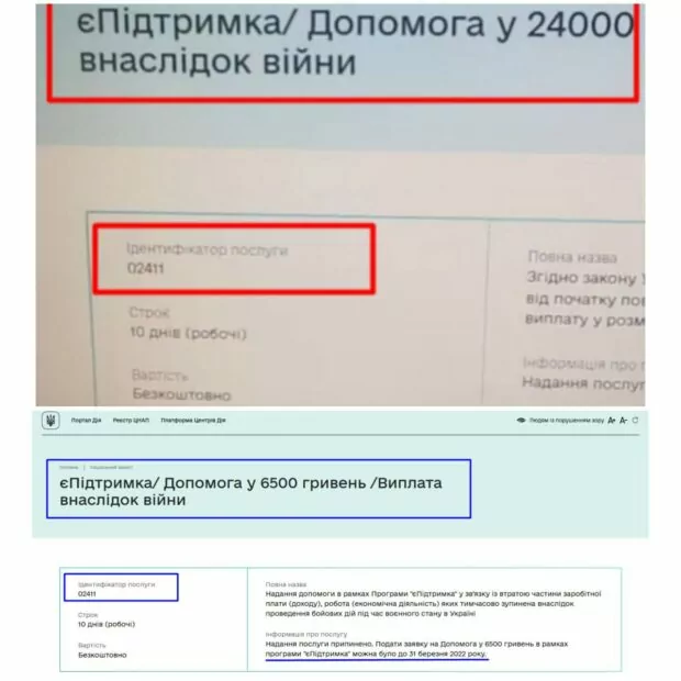Підробка послуги єПідтримка на сайті Дії