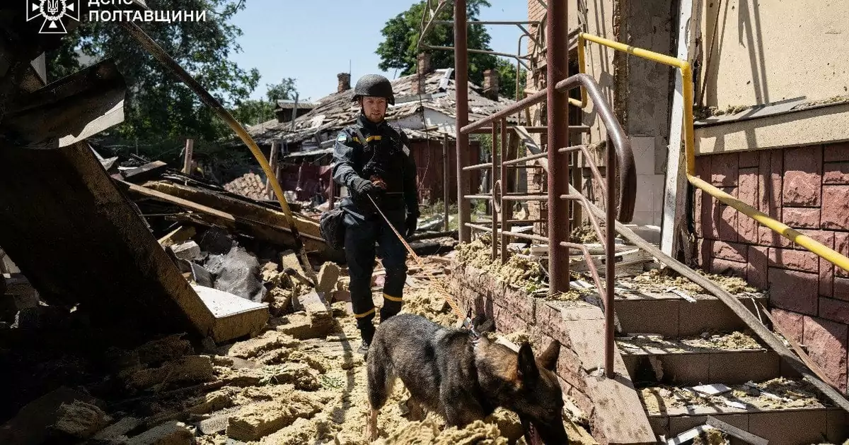 Consequences of Russian strike on draft office in Poltava on July 4, 2025